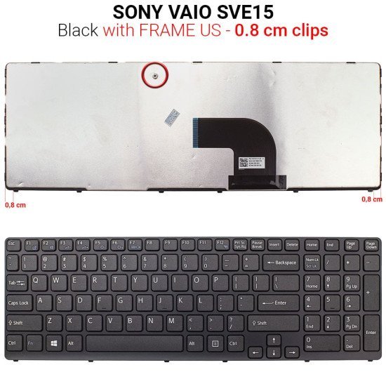 Πληκτρολόγιο Sve15 Black 0,8Cm Πληκτρολόγιο Sve15 Black 0,8Cm