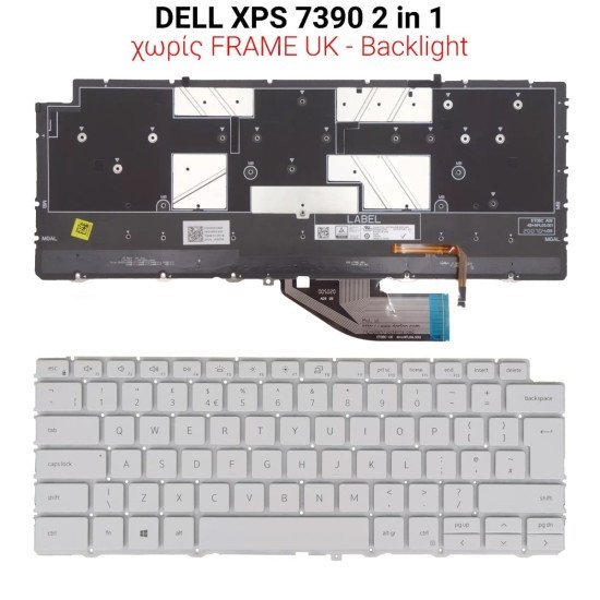 Πληκτρολόγιο Dell Xps 7390 White No Frame Uk + Backlight Πληκτρολόγιο Dell Xps 7390 White No Frame Uk + Backlight