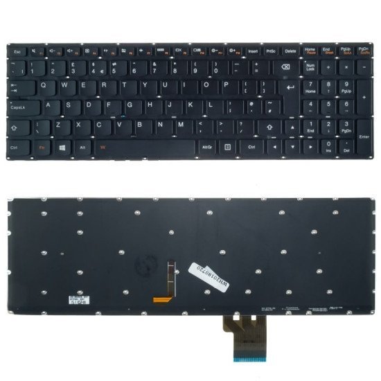 Πληκτρολόγιο Lenovo Y50-70 Black Backlit No Frame Uk Πληκτρολόγιο Lenovo Y50-70 Black Backlit No Frame Uk