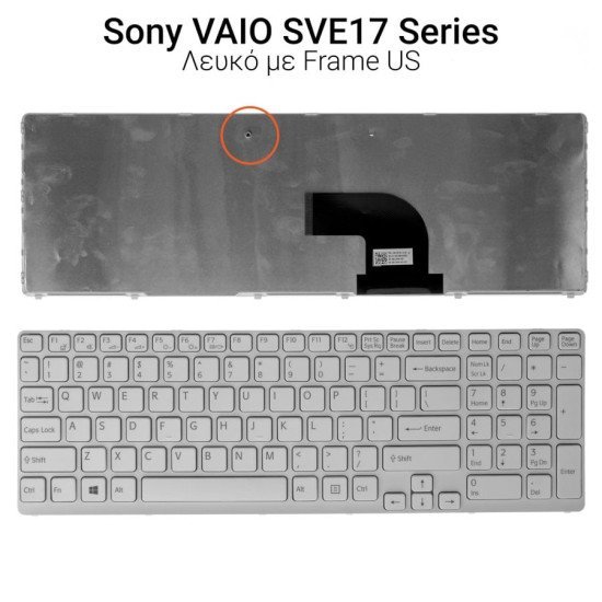 Πληκτρολόγιο Sony Vaio Sve 15 17 Series White 0,8Cm Version Πληκτρολόγιο Sony Vaio Sve 15 17 Series White 0,8Cm Version