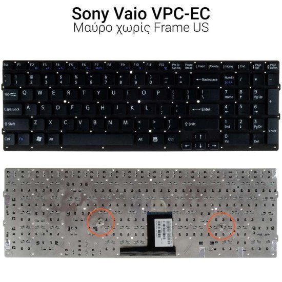 Πληκτρολόγιο Sony Vaio Vpc-Ec No Frame Us Πληκτρολόγιο Sony Vaio Vpc-Ec No Frame Us