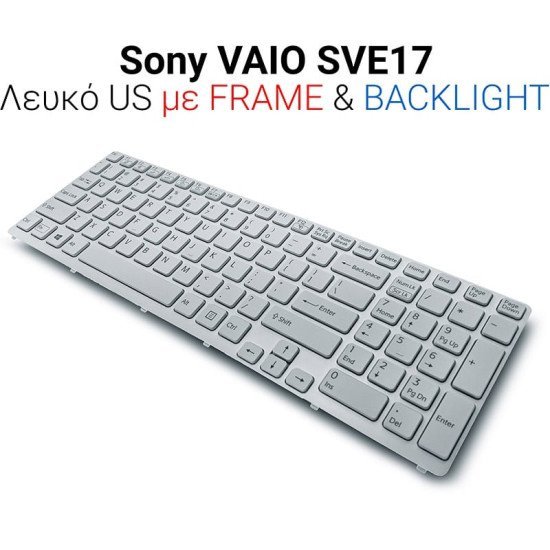Πληκτρολόγιο Sony Vaio Sve 15 17 Λευκό With Backlight 0,8Cm Version Πληκτρολόγιο Sony Vaio Sve 15 17 Λευκό With Backlight 0,8Cm Version