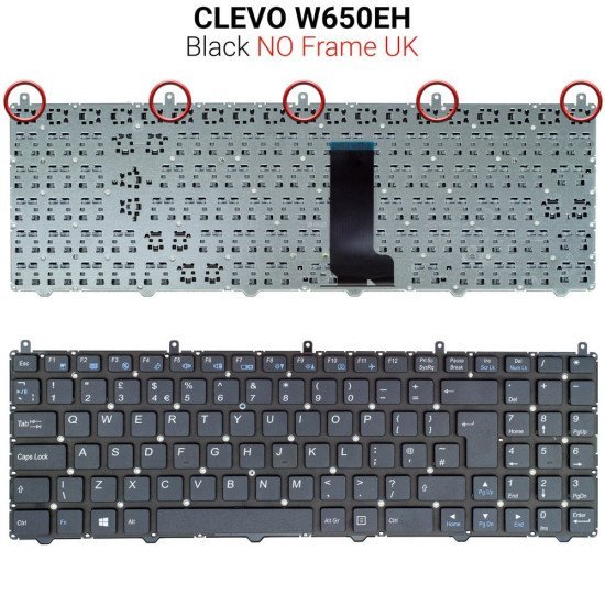 Πληκτρολόγιο Clevo W650Eh No Frame Uk