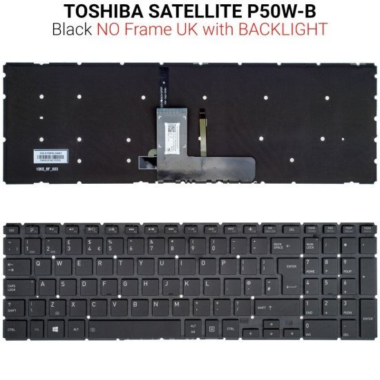 Πληκτρολόγιο Toshiba P50W-B No Frame Uk Backlight Πληκτρολόγιο Toshiba P50W-B No Frame Uk Backlight
