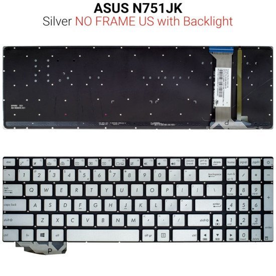 Πληκτρολόγιο Asus N751Jk Backlight No Frame Us Πληκτρολόγιο Asus N751Jk Backlight No Frame Us