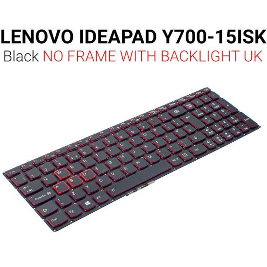 Πληκτρολόγιο Lenovo Y700-15Isk No Frame Led Uk Πληκτρολόγιο Lenovo Y700-15Isk No Frame Led Uk
