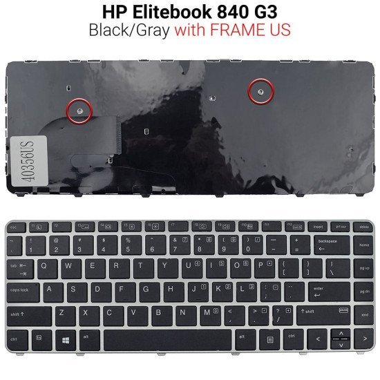 Πληκτρολόγιο Hp Elitebook 840 G3 With Frame Us Πληκτρολόγιο Hp Elitebook 840 G3 With Frame Us