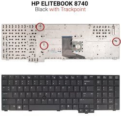 Πληκτρολόγιο Hp Elitebook 8740 Με Trackpoint