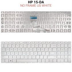 Πληκτρολόγιο Hp 15-Da No Frame Us White Πληκτρολόγιο Hp 15-Da No Frame Us White