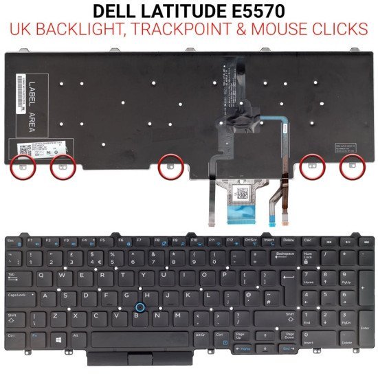 Πληκτρολόγιο Dell Latitude E5570 Uk Bl+Pointer Πληκτρολόγιο Dell Latitude E5570 Uk Bl+Pointer