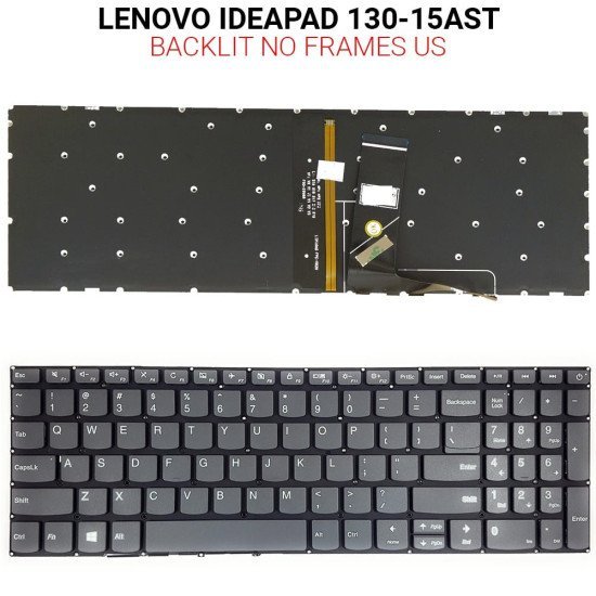 Πληκτρολόγιο Lenovo Ideapad 130-15Ast With Backlit No Frame Us Πληκτρολόγιο Lenovo Ideapad 130-15Ast With Backlit No Frame Us