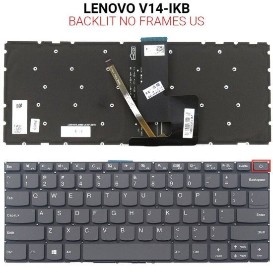 Πληκτρολόγιο Lenovo V14-Ikb With Backlit No Frame Us Πληκτρολόγιο Lenovo V14-Ikb With Backlit No Frame Us
