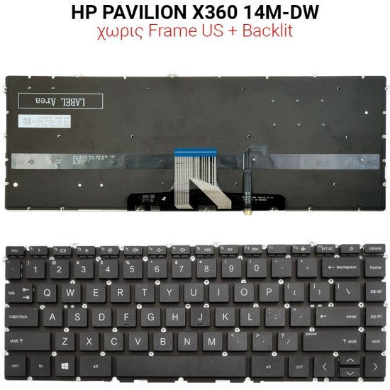 Πληκτρολόγιο Hp Pavilion X360 14M-Dw No Frame Us + Backlit