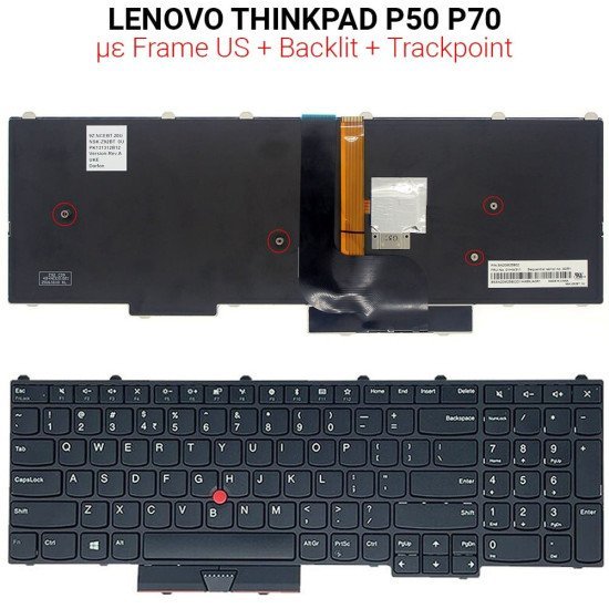 Πληκτρολόγιο Lenovo Thinkpad P50 P70 + Trackpoint + Backlit Type A Πληκτρολόγιο Lenovo Thinkpad P50 P70 + Trackpoint + Backlit Type A