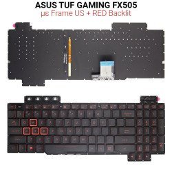 Πληκτρολόγιο Asus Tuf Gaming Fx505 No Frame Us + Red Backlit Πληκτρολόγιο Asus Tuf Gaming Fx505 No Frame Us + Red Backlit