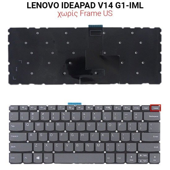 Πληκτρολόγιο Lenovo Ideapad V14 G1-Iml No Frame Us Πληκτρολόγιο Lenovo Ideapad V14 G1-Iml No Frame Us