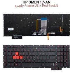 Πληκτρολόγιο Hp Omen 17-An No Frame Us With Red Backlit Πληκτρολόγιο Hp Omen 17-An No Frame Us With Red Backlit