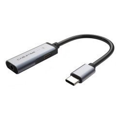 CABLETIME αντάπτορας USB Type-C σε USB Type-C & 3.5mm C160, 0.1m, γκρι
