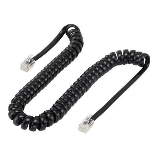 Powertech Καλώδιο Τηλεφώνου Rj10 4P4C Cab-T014, Spiral, 2M, Μαύρο