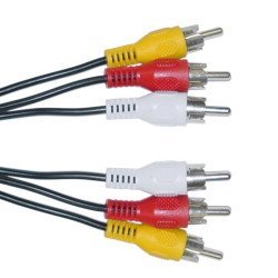 Powertech Καλώδιο 3X Rca Σε 3X Rca Cab-R005, 3M, Μαύρο