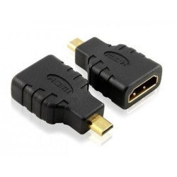 Powertech Αντάπτορας Hdmi Θηλυκό Σε Hdmi Micro Αρσενικό Ada-H002, Μαύρος
