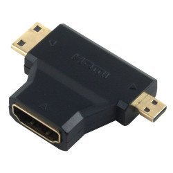 Powertech Αντάπτορας Hdmi Σε Mini Hdmi & Micro Hdmi Ada-H004, Μαύρος