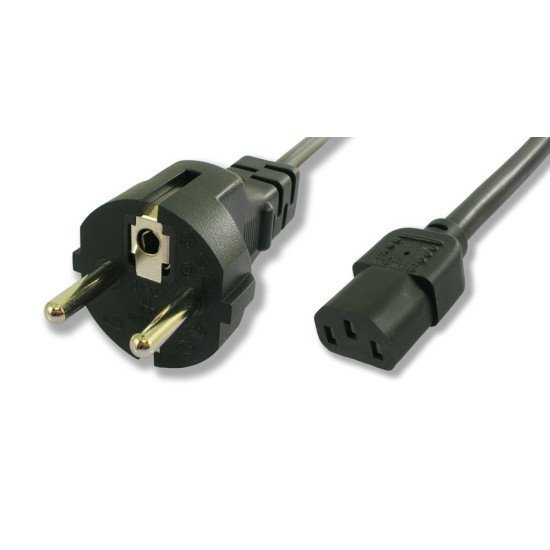Powertech Καλώδιο Τροφοδοσίας Η/Υ & Οθόνης P002, 3X0.75Mm², 1.5M, Μαύρο