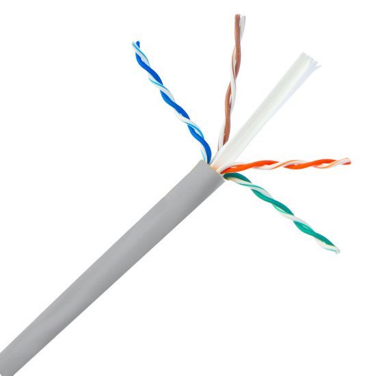 POWERTECH καλώδιο UTP Cat 6e CAB-N115, Copper, 24AWG, 0.5mm, 100m, γκρι