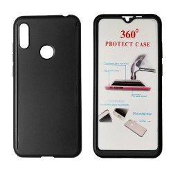 Powertech Θήκη Body 360° Με Tempered Glass Για Huawei Y6/Pro 2019, Μαύρη