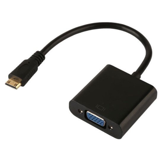 Powertech Αντάπτορας Hdmi Mini Σε Vga Cab-H031, 0.20M, Μαύρος Powertech Αντάπτορας Hdmi Mini Σε Vga Cab-H031, 0.20M, Μαύρος