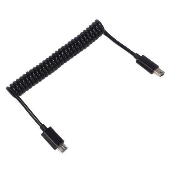 Powertech Καλώδιο Micro Usb Σε Usb Mini Cab-U124, Σπιράλ, 1M, Μαύρο Powertech Καλώδιο Micro Usb Σε Usb Mini Cab-U124, Σπιράλ, 1M, Μαύρο