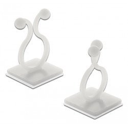 Delock Οργανωτής Καλωδίων 60175 Με Αυτοκόλλητη Βάση, Λευκό, 10Τμχ