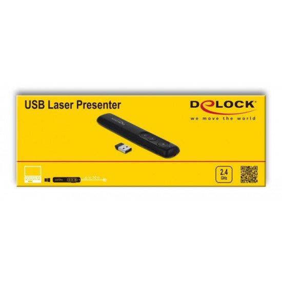 Delock Τηλεχειριστήριο Παρουσιάσεων 64092 Με Laser, Ασύρματο, Έως 30M
