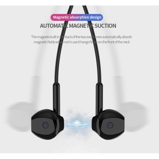 CELEBRAT Bluetooth earphones A17, με μαγνήτη, μικρόφωνο HD, μαύρα