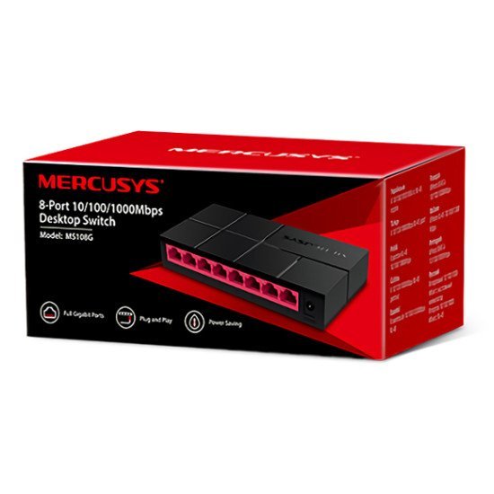 Mercusys Desktop Switch Ms108G, 8X 10/100/1000 Mbps, Ver. 1 Mercusys Desktop Switch Ms108G, 8X 10/100/1000 Mbps, Ver. 1
