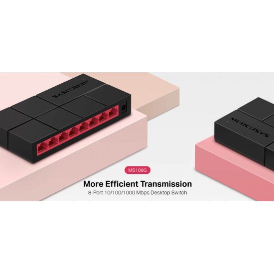 Mercusys Desktop Switch Ms108G, 8X 10/100/1000 Mbps, Ver. 1 Mercusys Desktop Switch Ms108G, 8X 10/100/1000 Mbps, Ver. 1
