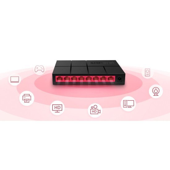 Mercusys Desktop Switch Ms108G, 8X 10/100/1000 Mbps, Ver. 1 Mercusys Desktop Switch Ms108G, 8X 10/100/1000 Mbps, Ver. 1