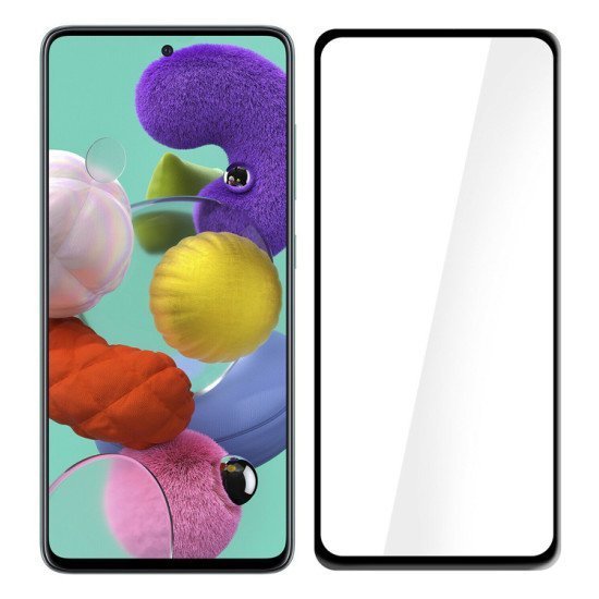 Powertech Tempered Glass 5D, Full Glue, Samsung Galaxy A51, Μαύρο