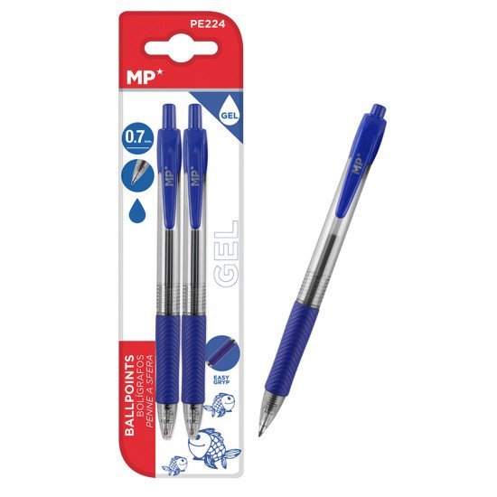 Mp Στυλό Διαρκείας Gel Pe224, 0.7Mm, Μπλε, 2Τμχ Mp Στυλό Διαρκείας Gel Pe224, 0.7Mm, Μπλε, 2Τμχ