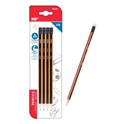 Mp Ξύλινο Μολύβι Με Γόμα Pe301, Τρίγωνο, Hb, 4Τμχ Mp Ξύλινο Μολύβι Με Γόμα Pe301, Τρίγωνο, Hb, 4Τμχ