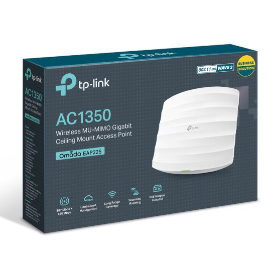 Tp-Link Ασύρματο Access Point Eap225, Ac1350, Ceiling Mount, Ver. 3.0