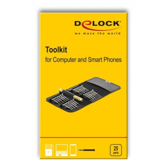 Delock Σετ Κατσαβιδιών Για Υπολογιστές Και Smartphones 64068, 25Τμχ
