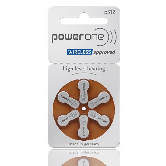 Power One Μπαταρίες Ακουστικών Βαρηκοΐας P312, Mercury Free, 1.45V, 6Τμχ