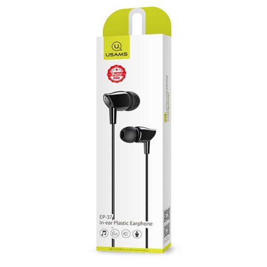 Usams Earphones Με Μικρόφωνο Ep-37, 10Mm, 3.5Mm, 1.2M, Μαύρα