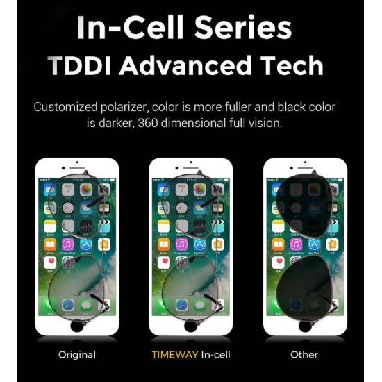 Tw Incell Lcd Ilcd-007 Για Iphone 7, Camera-Sensor Ring, Earmesh, Λευκή