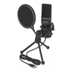 Delock Mικρόφωνο Studio Με Pop Φίλτρο & Αντιανέμιο 66331, Πυκνωτικό, Usb