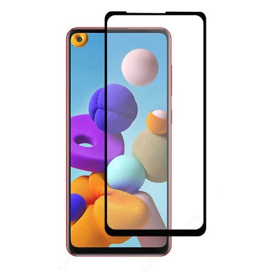 Powertech Tempered Glass 5D, Full Glue, Για Samsung A21S & A21, Μαύρο Powertech Tempered Glass 5D, Full Glue, Για Samsung A21S & A21, Μαύρο