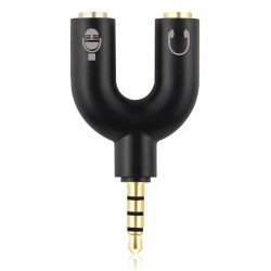 Powertech Splitter 3.5Mm 4Pin (M) Σε 2X 3.5Mm 4Pin (F) Cab-J043, Μαύρο