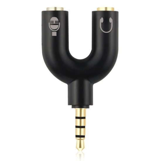 Powertech Splitter 3.5Mm 4Pin (M) Σε 2X 3.5Mm 4Pin (F) Cab-J043, Μαύρο