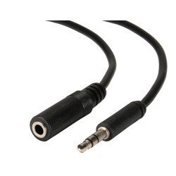 Powertech Καλώδιο 3.5Mm Αρσενικό Σε Θηλυκό Cab-J010, 5M, Μαύρο